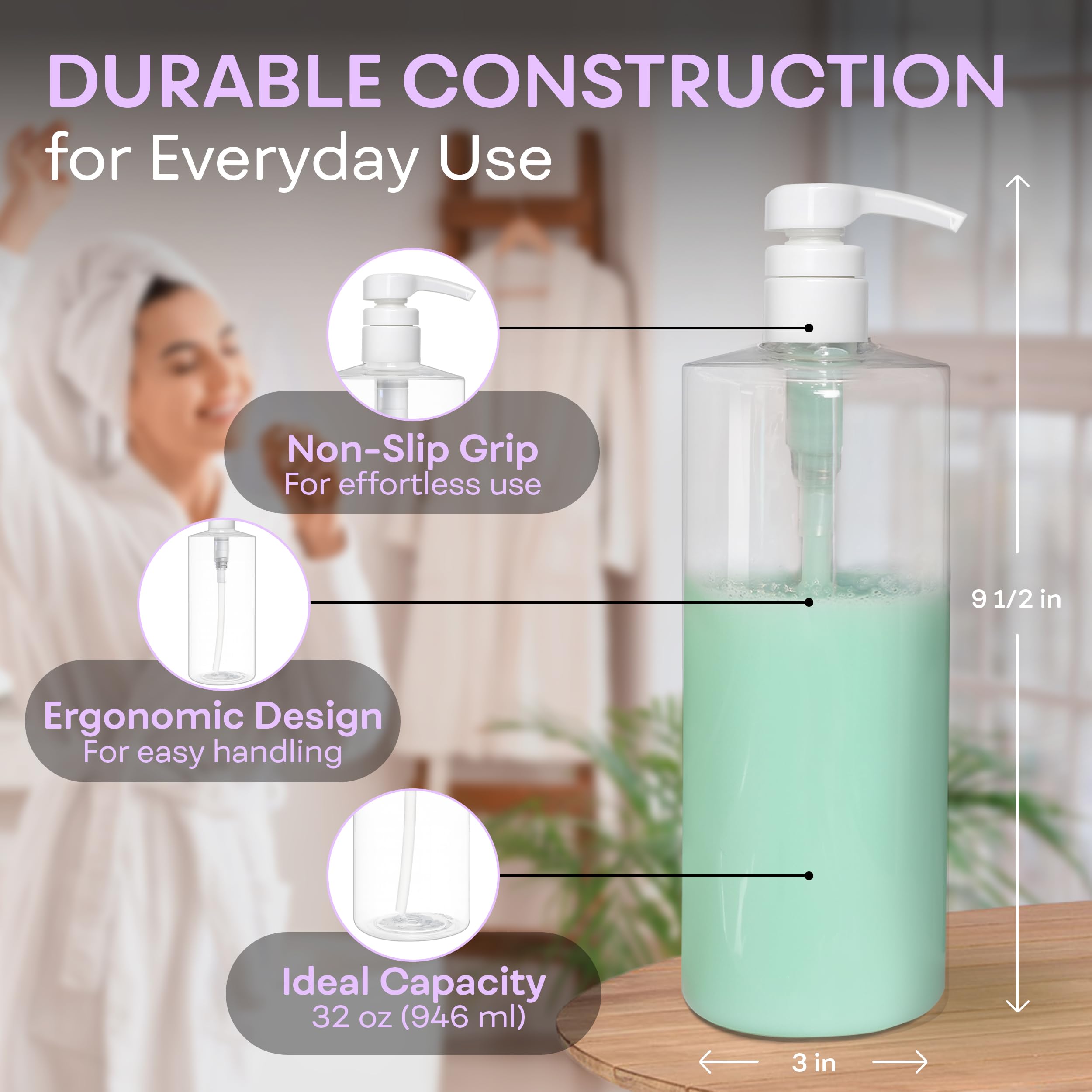 Brightfrom BPA-free PET material bottles preserve product clarity and safety.