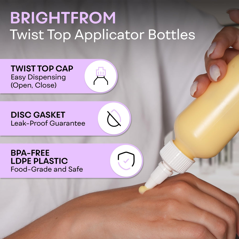 BRIGHTFROM leak-proof applicator bottle provides secure storage during travel.