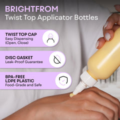 BRIGHTFROM leak-proof applicator bottle provides secure storage during travel.