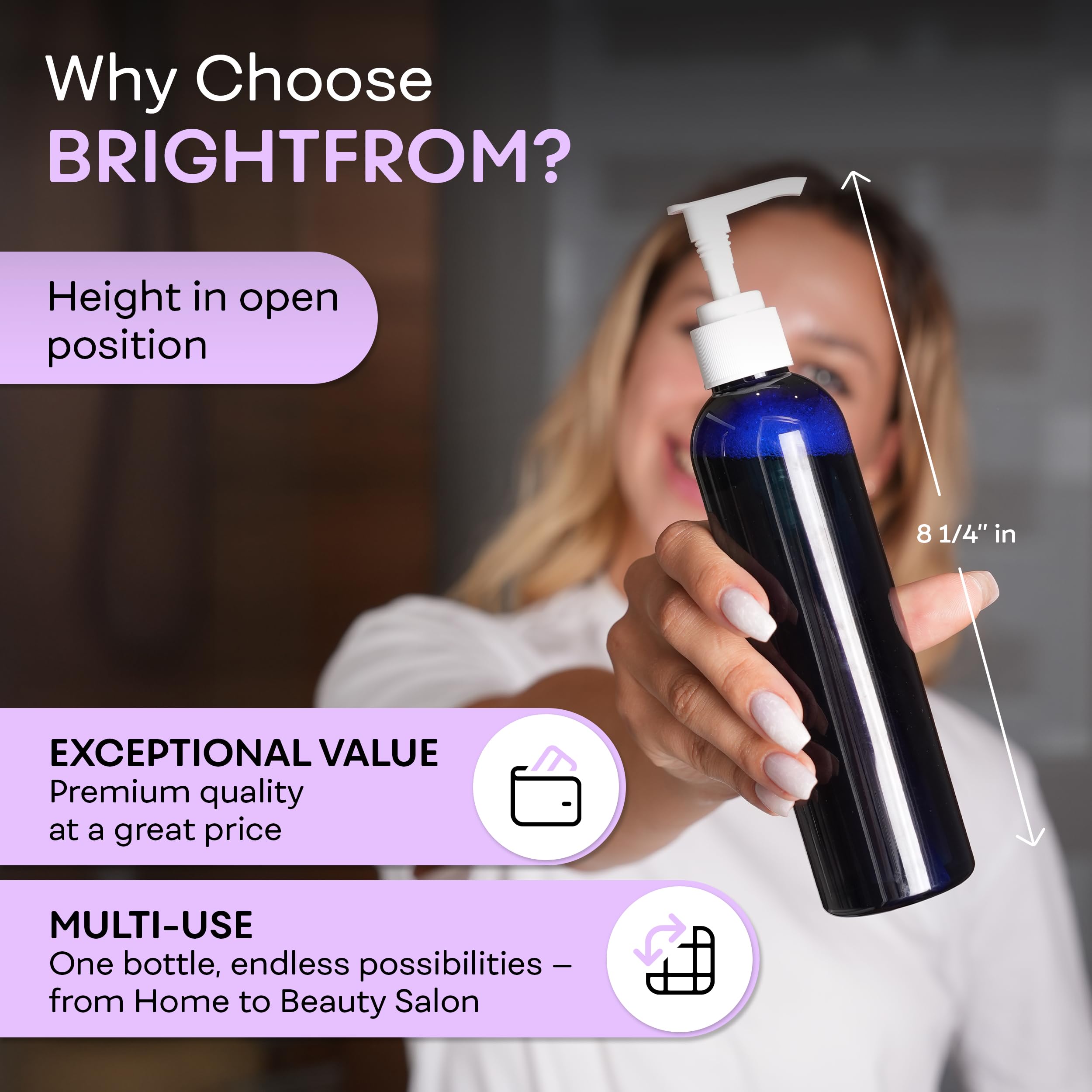BrightFrom self tanning 8 oz bottle fits into routines