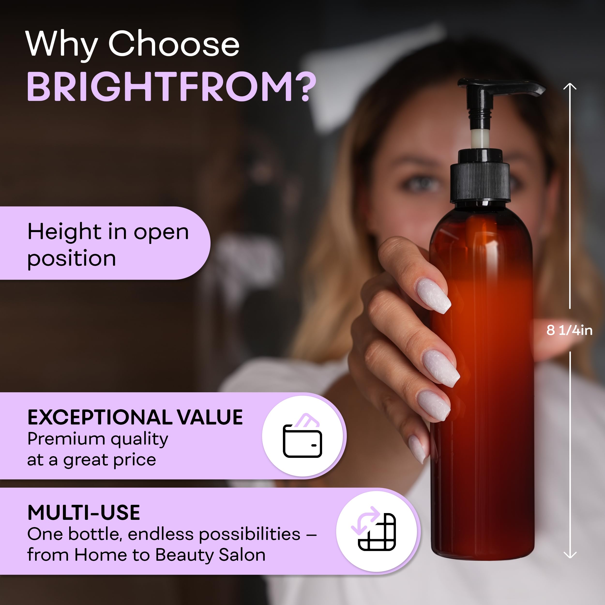BRIGHTFROM bottle suitable for shampoo, body wash, and lotion