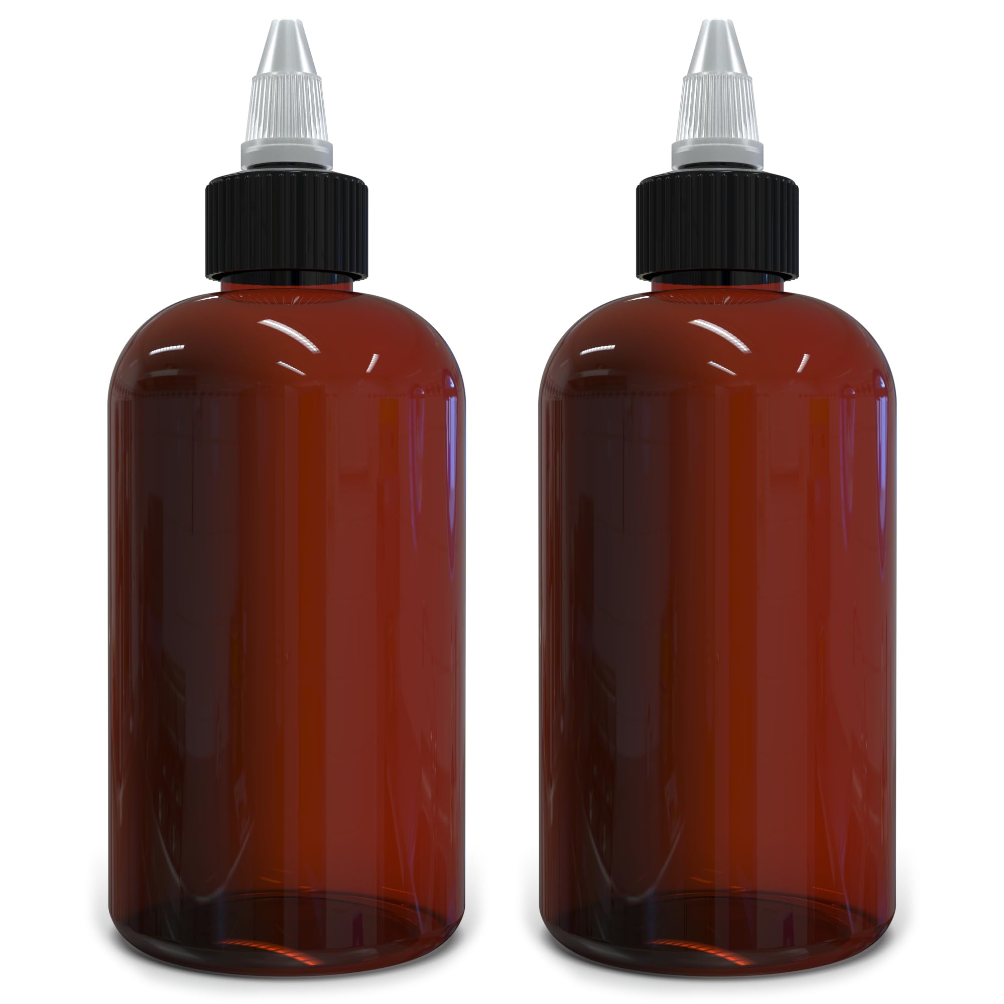 BRIGHTFROM twist-top bottle amber 8oz enabling precise dispensing for colors and oils.