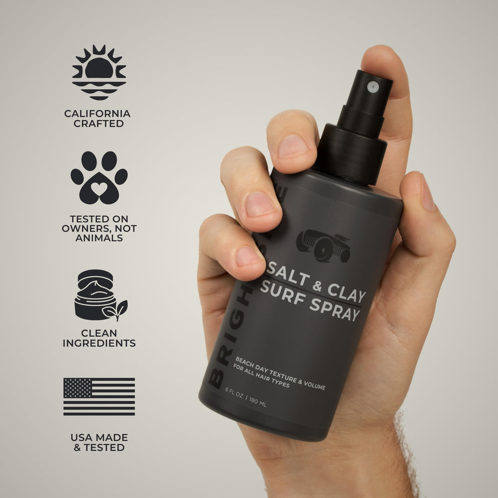 BRIGHTSIDE Surf Spray, ingredientes limpios para estilo sin alcohol.