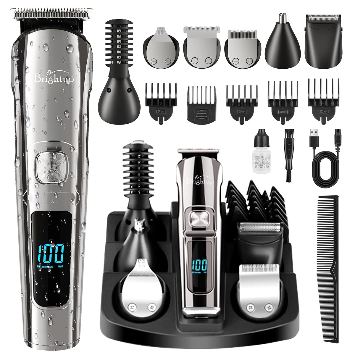 Brightup beard trimmer kit stand base, keeping tools organized for quick grooming sessions.