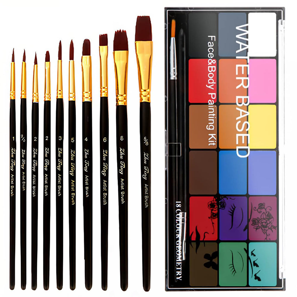 BRIMFULITE Pintura facial 18 colores para rostros y cuerpos, alta pigmentación.