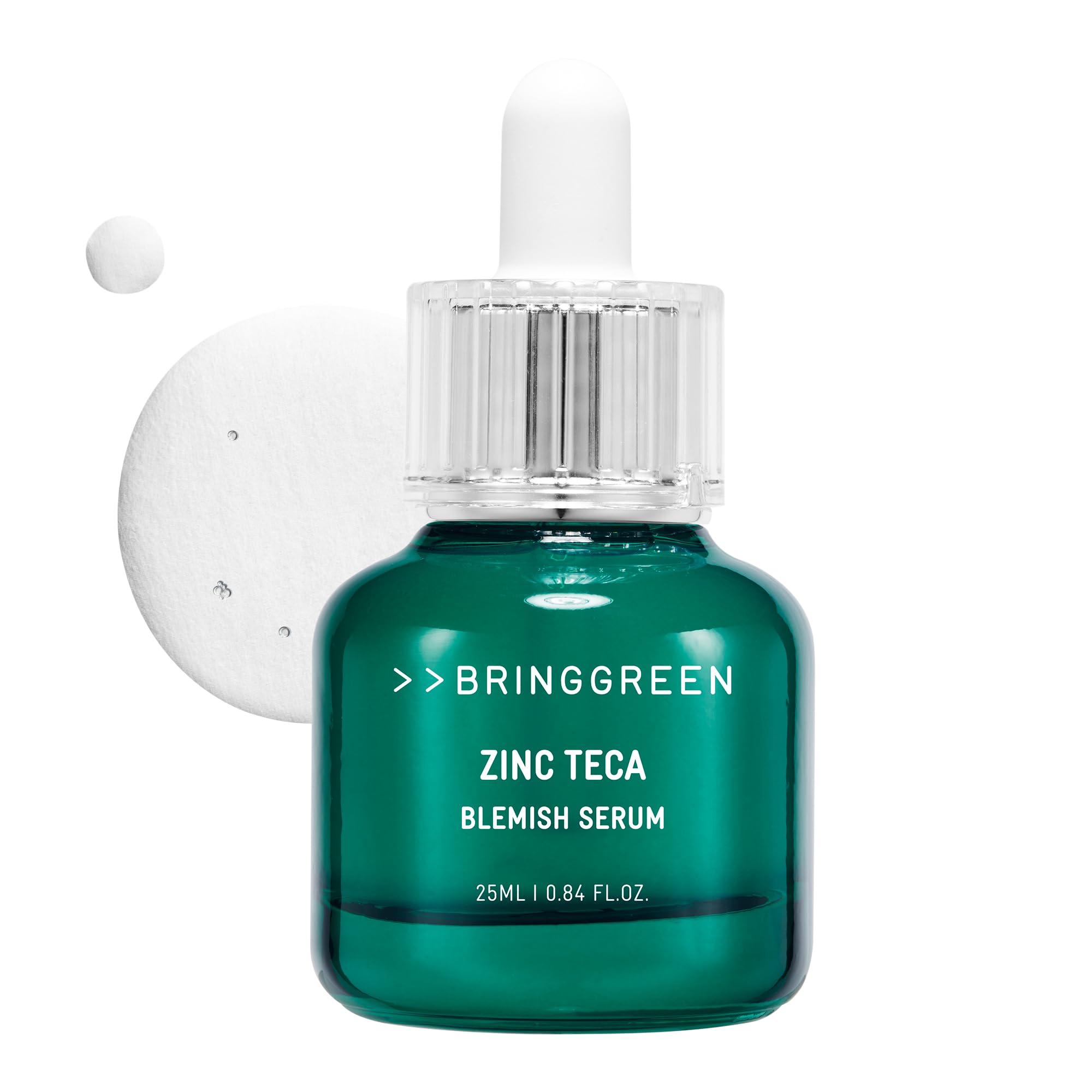 BRING GREEN Zinc Teca Serum bottle front view for soothing hydration.