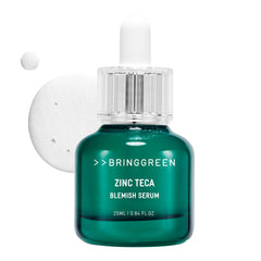 BRING GREEN Zinc Teca Serum bottle front view for soothing hydration.