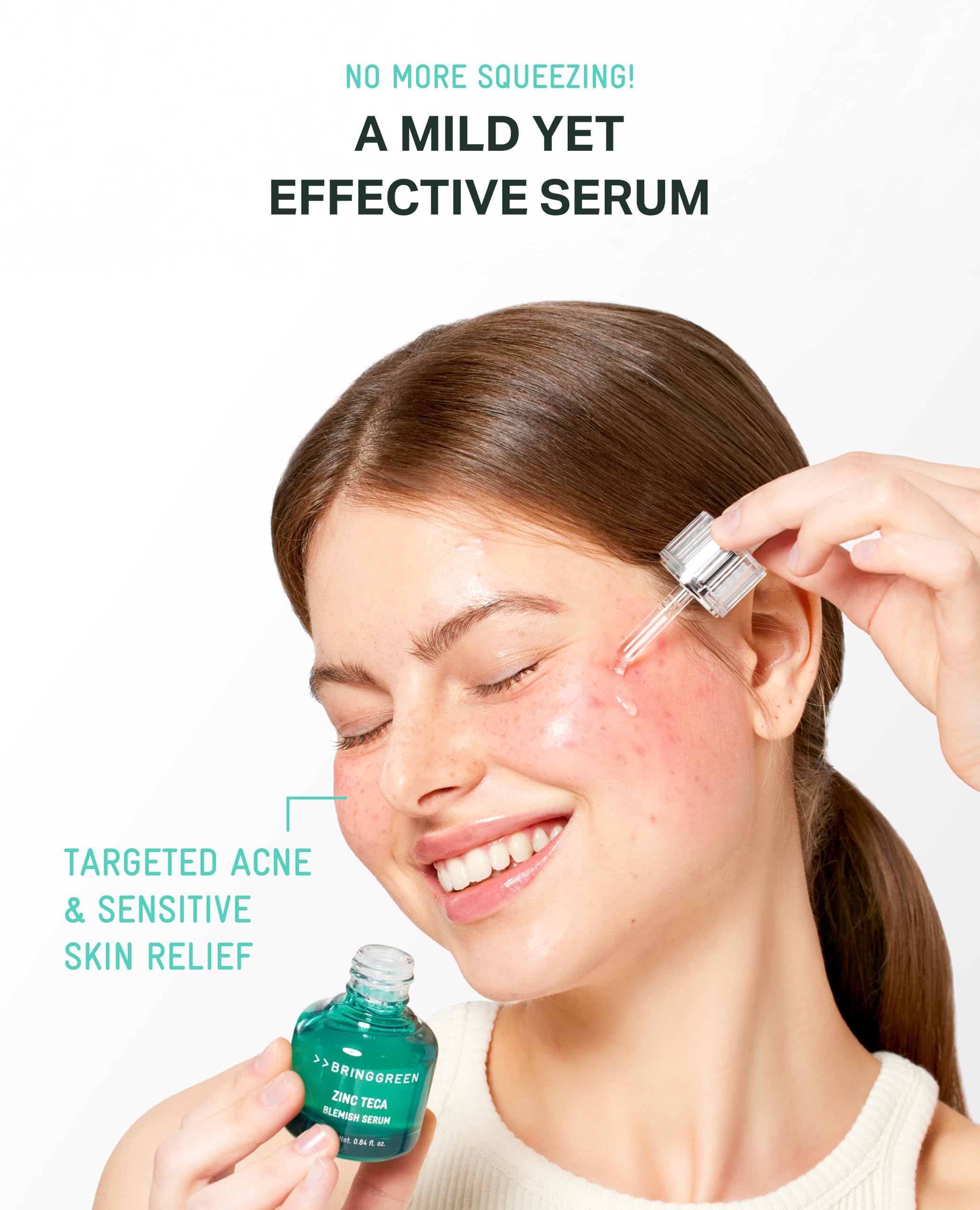 BRING GREEN Zinc Teca Serum close-up showing creamy texture for calm skin.