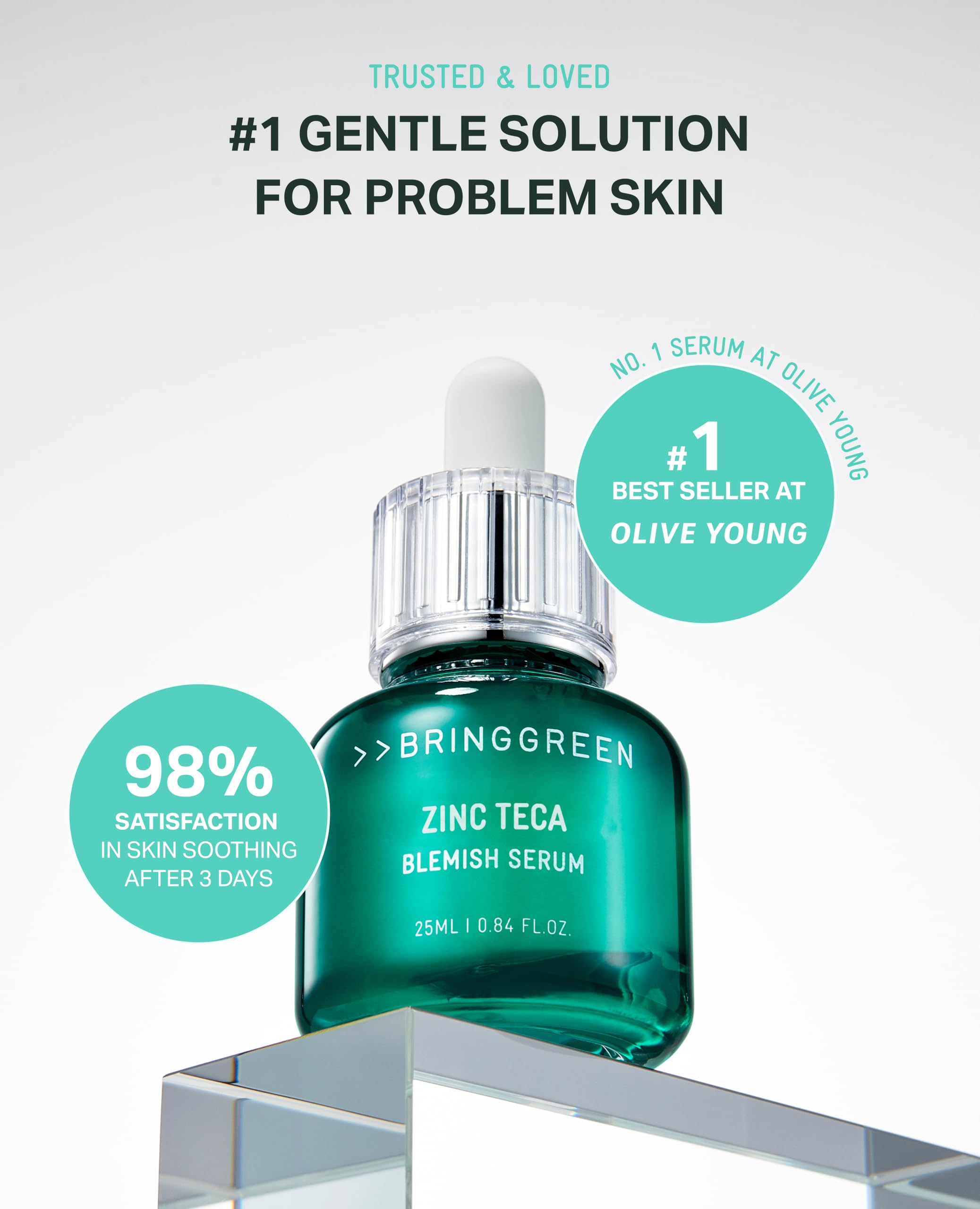 BRING GREEN Zinc Teca Serum swatch highlights Niacinamide for even texture.