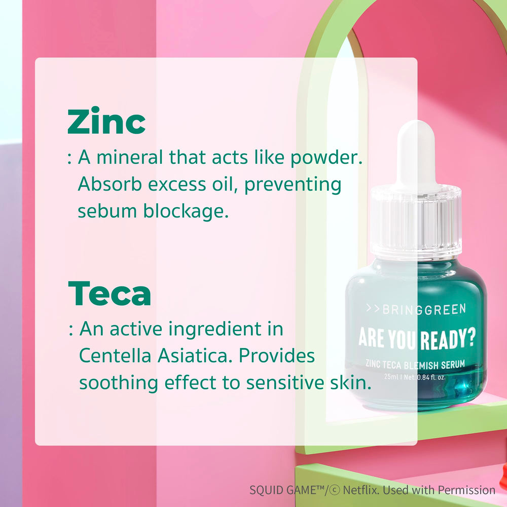 BRING GREEN Zinc Teca Serum textura, sensación suave tras cada aplicación
