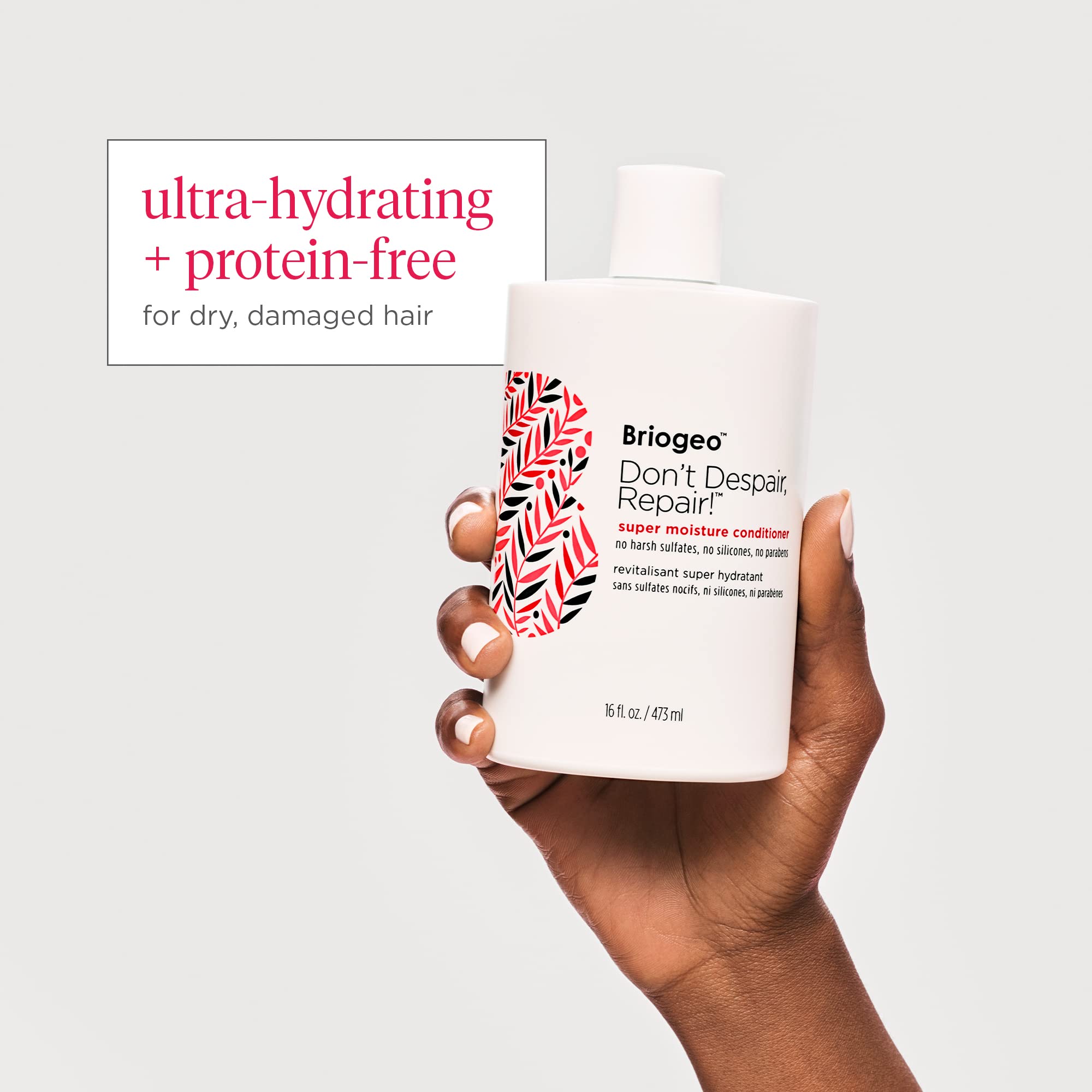 Acondicionador Briogeo con extracto de alga; antioxidantes para el cabello.