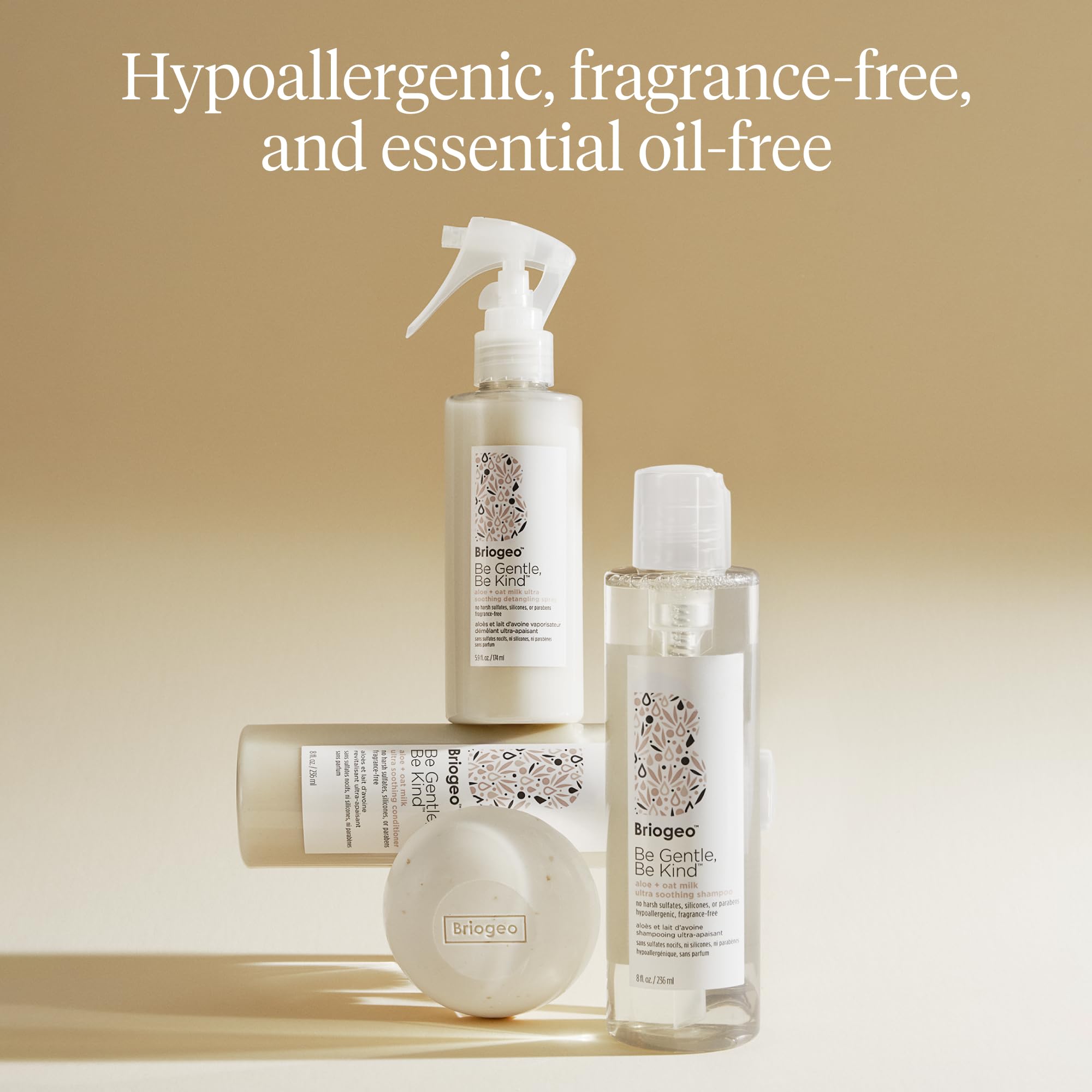 Briogeo Be Gentle Be Kind fragrance-free packaging closeup.