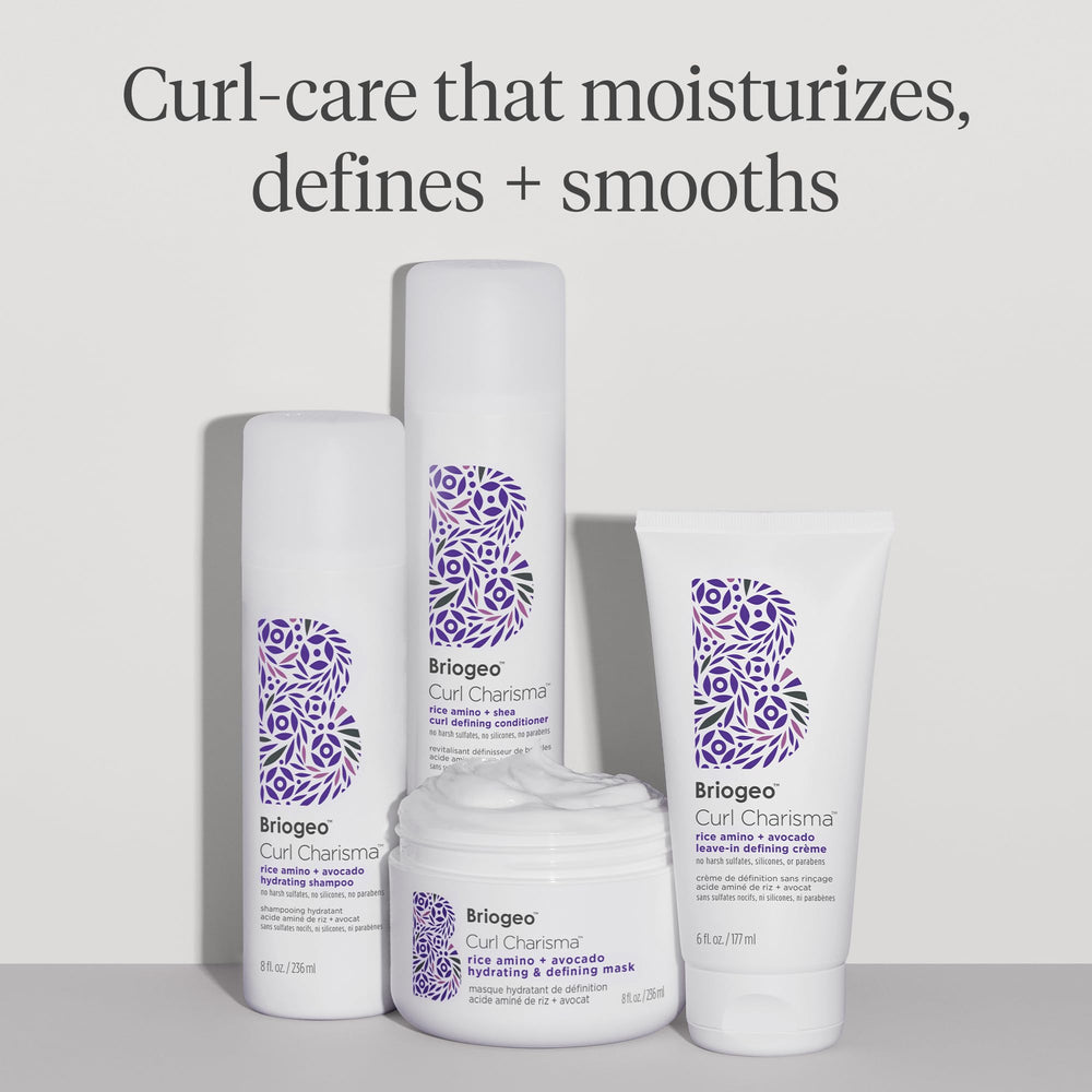 Briogeo Curl Charisma avocado oil bottle adds lightweight shine and hydration.