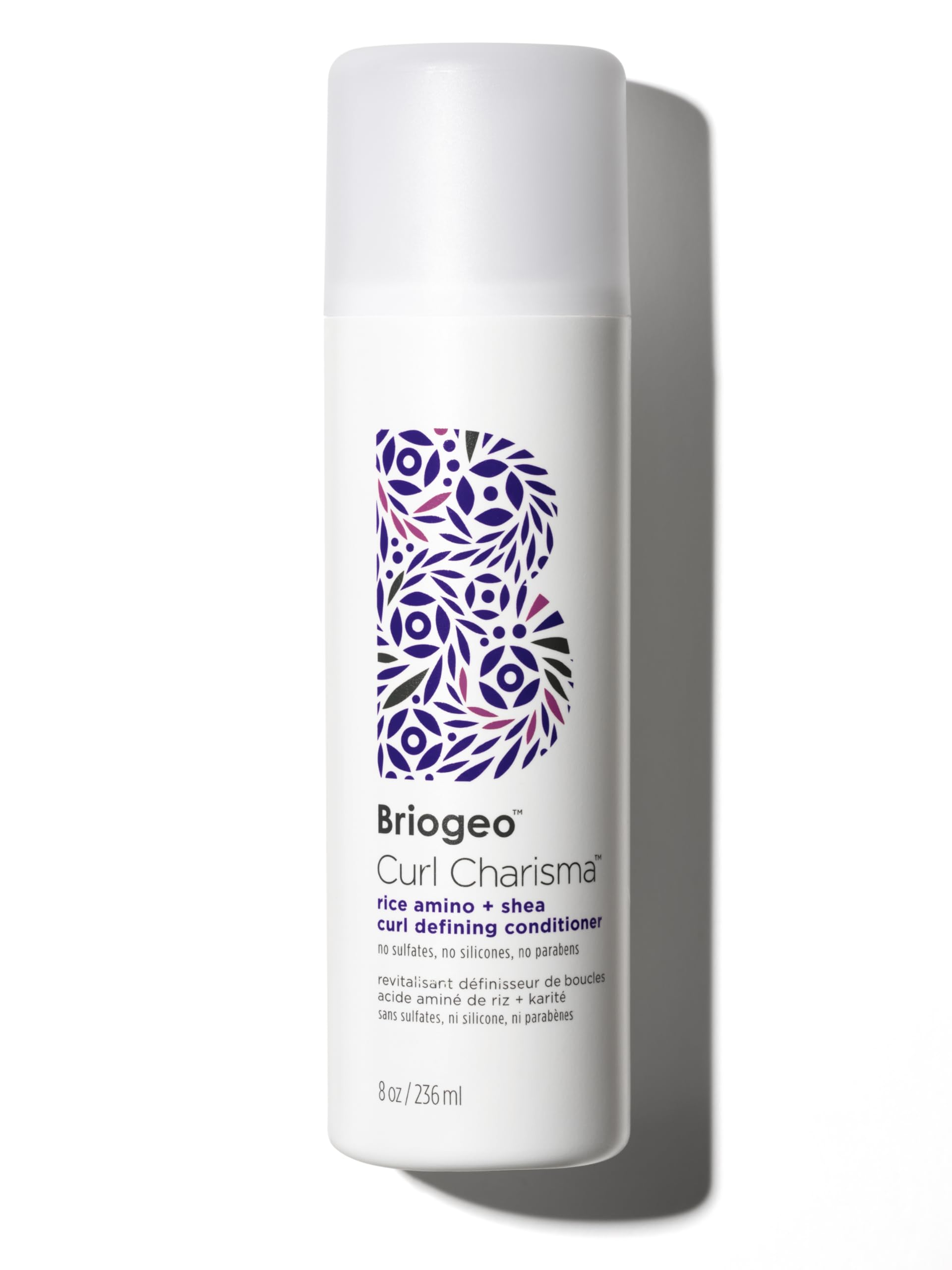 Briogeo Curl Charisma bottle shows hydrating formula for defined curls.