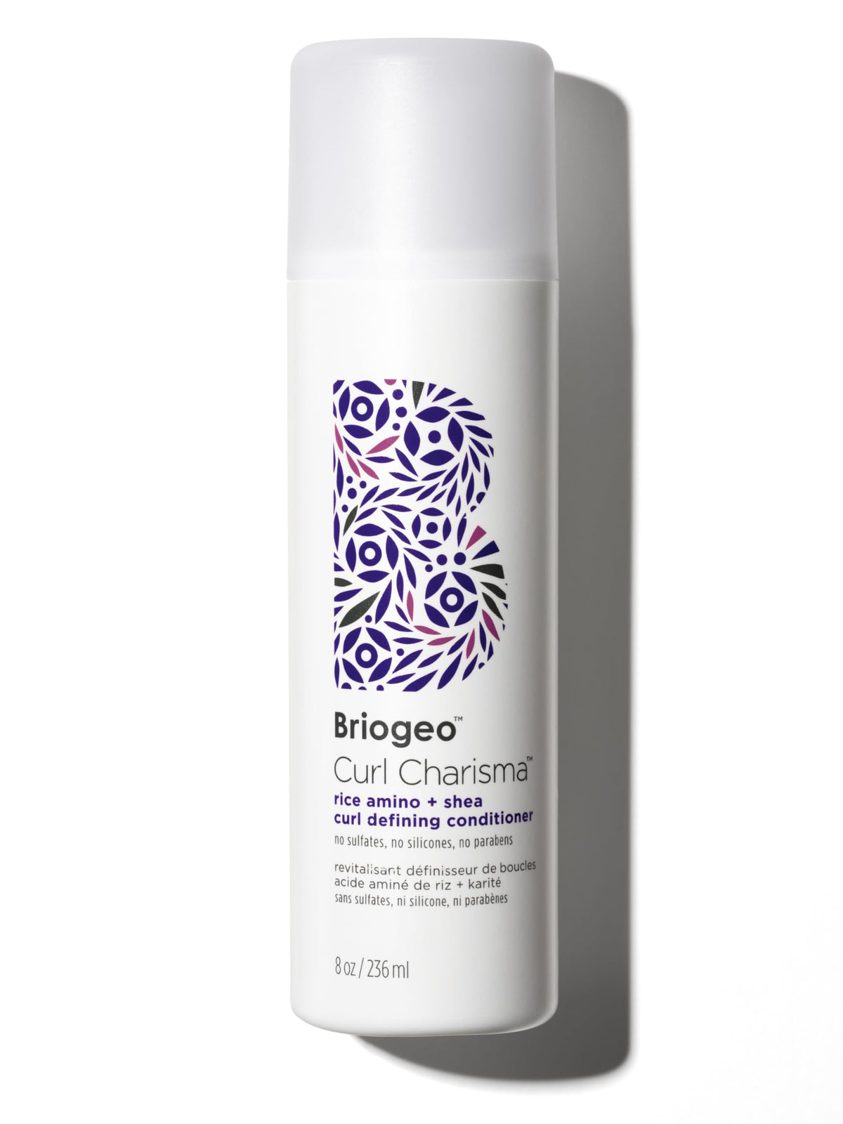 Briogeo Curl Charisma bottle shows hydrating formula for defined curls.