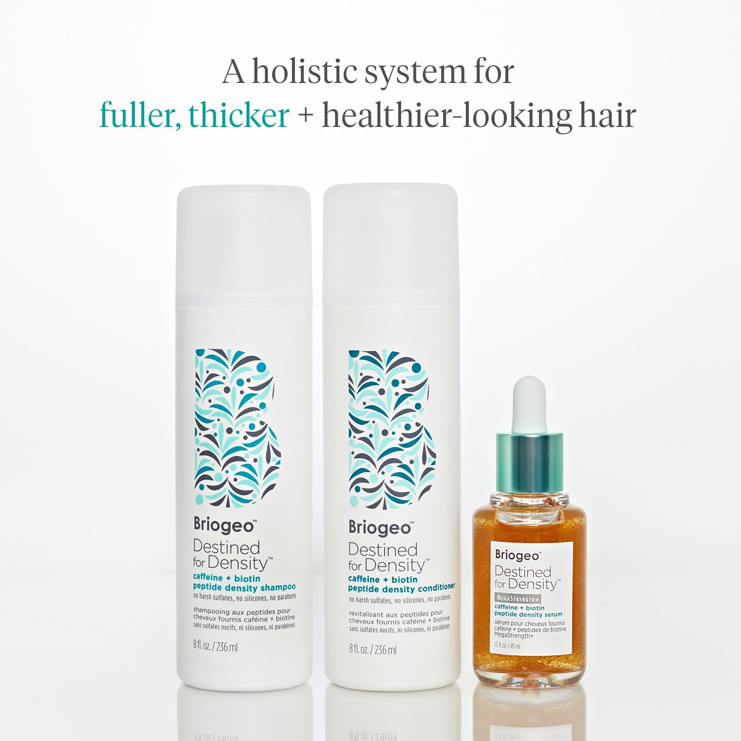 Briogeo Destinado a Densidad: rutina de hogar para cabello más lleno.