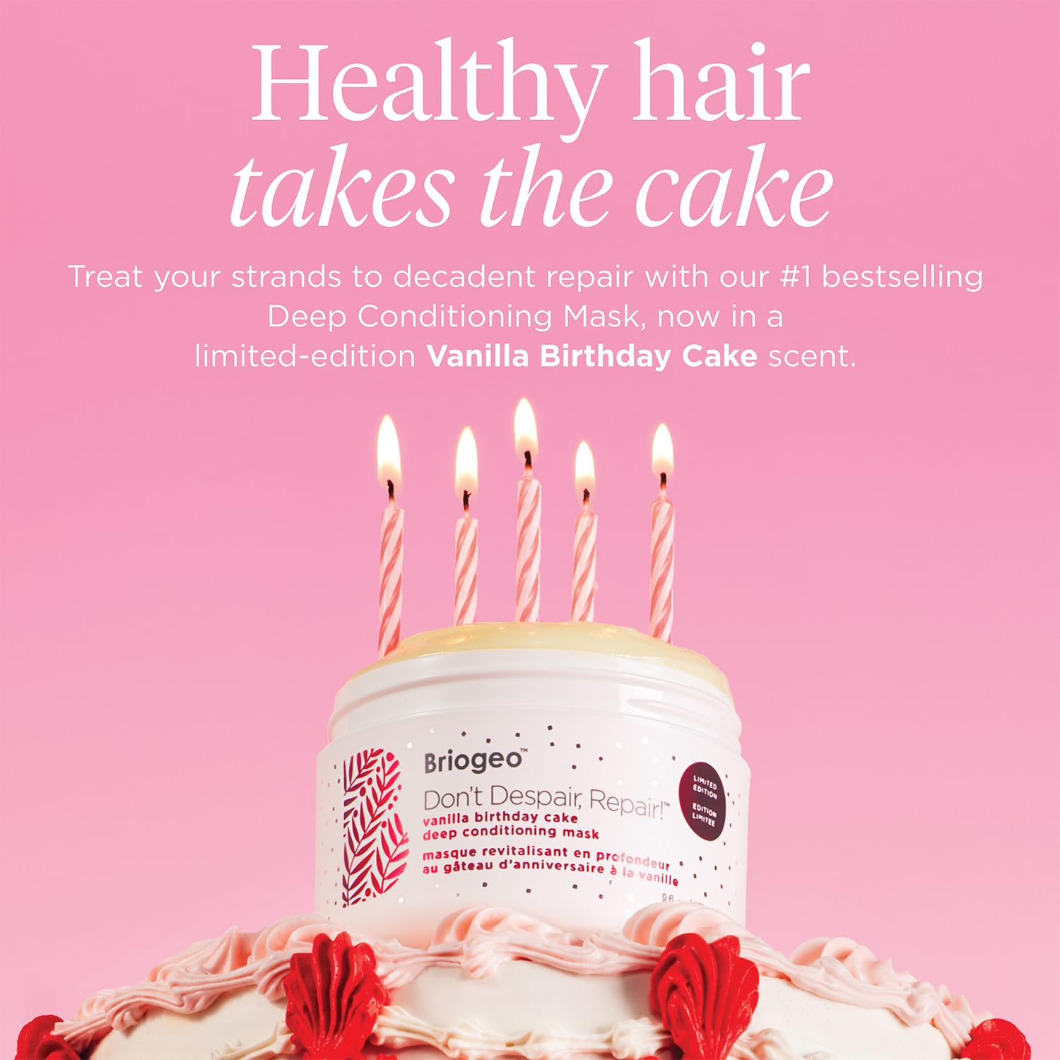 Briogeo Don't Despair, Repair! creamy swirl demonstrates rich hydration.