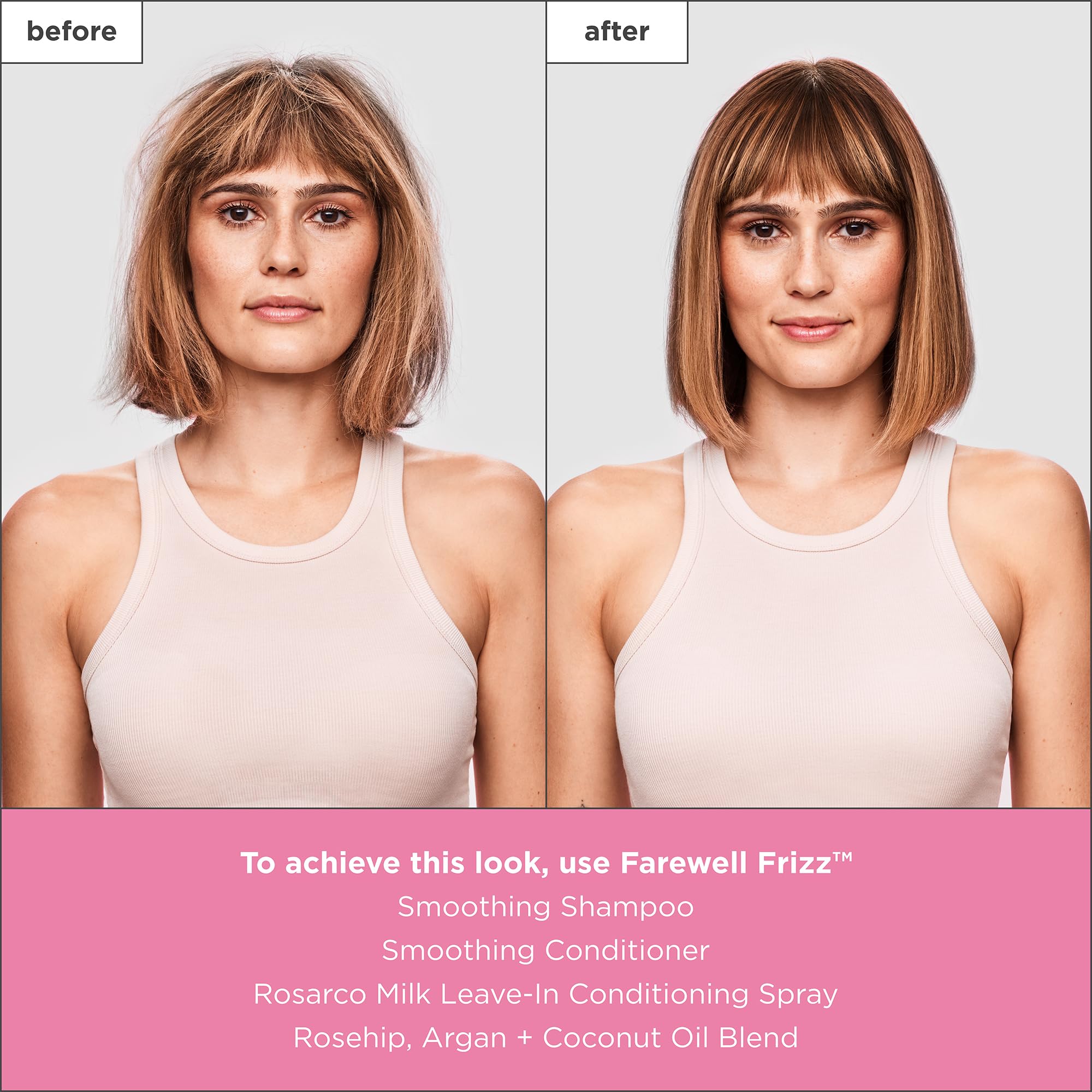 Briogeo Farewell Frizz Conditioner bottle communicates humidity protection concept