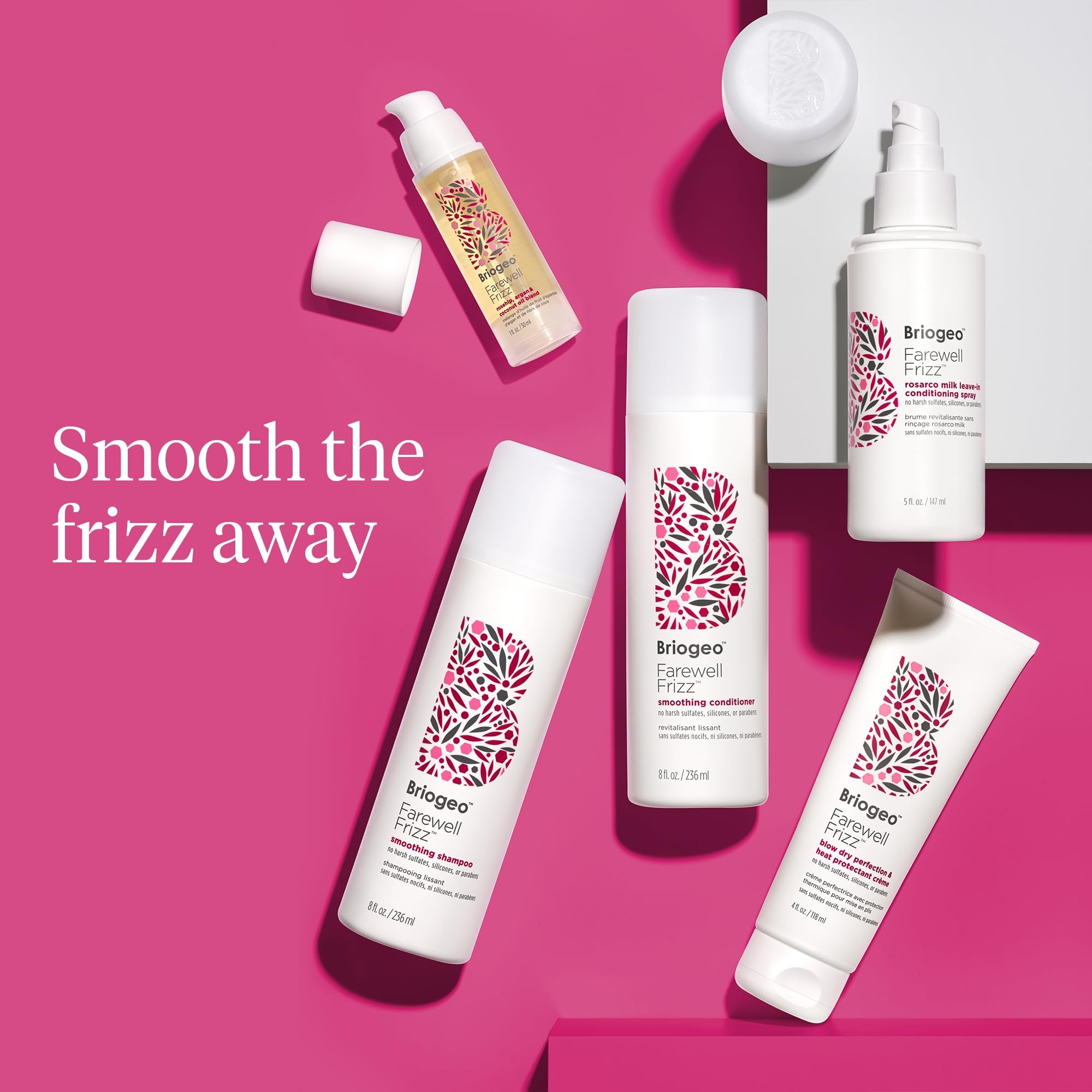 Briogeo Farewell Frizz Conditioner rosehip oil droplets on surface