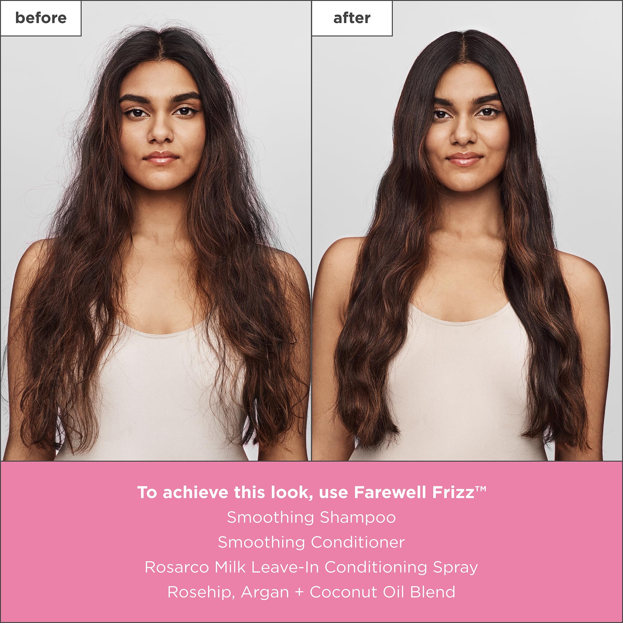 Briogeo Farewell Frizz Conditioner smooths hair close-up after use