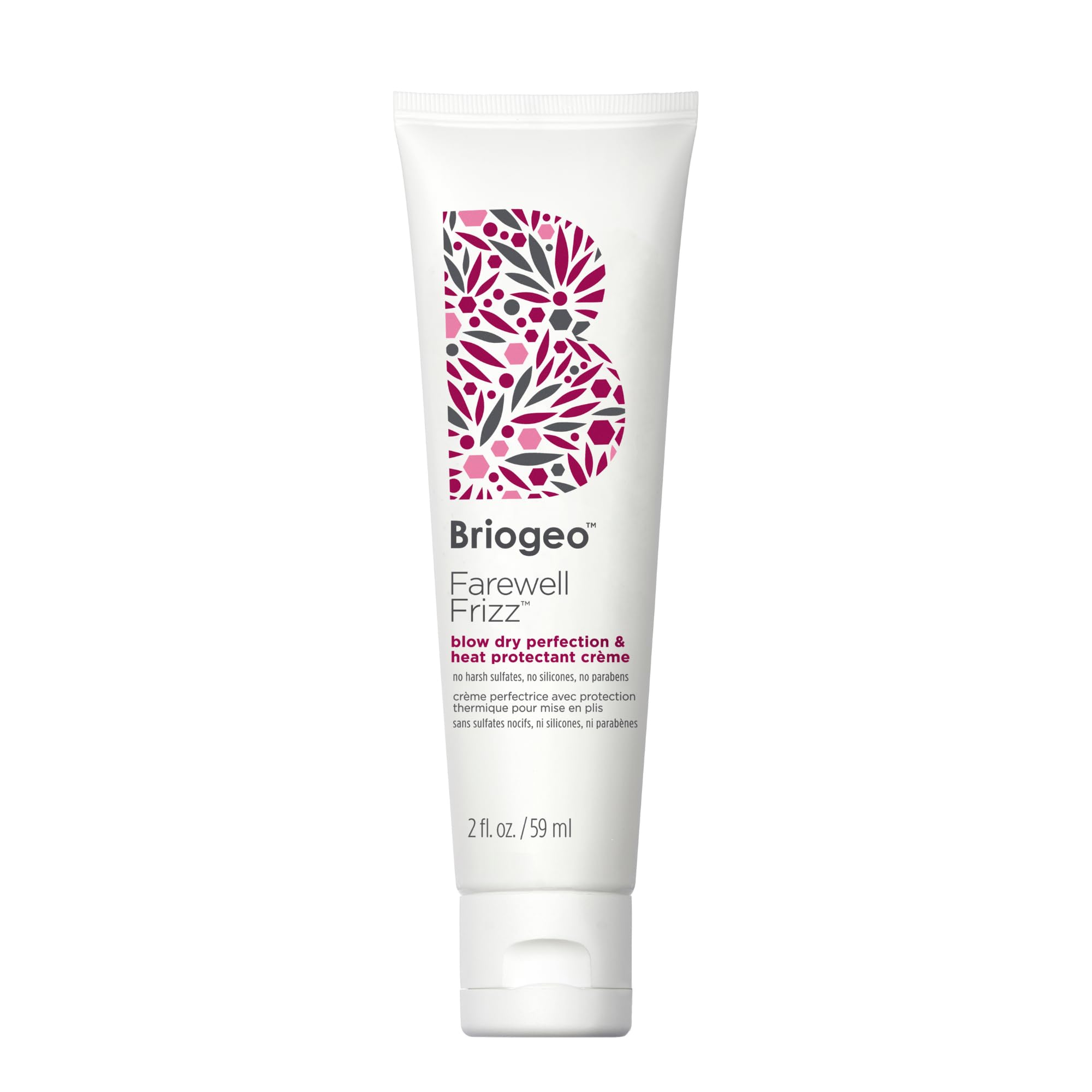 Briogeo Farewell Frizz crema protectora contra calor en botella para peinado suave