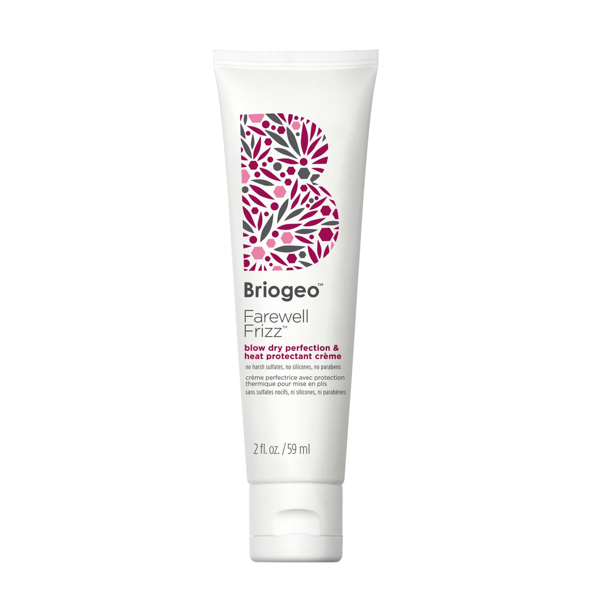 Briogeo Farewell Frizz crema protectora contra calor en botella para peinado suave