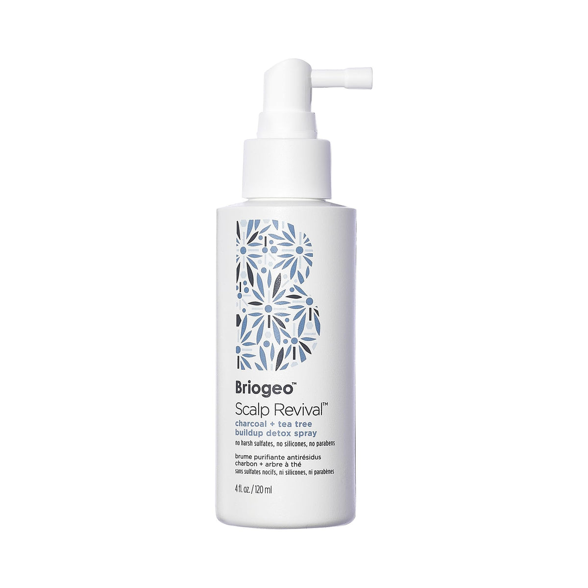 Briogeo Scalp Revival Detox Spray bottle front for pre-wash detox and buildup removal.
