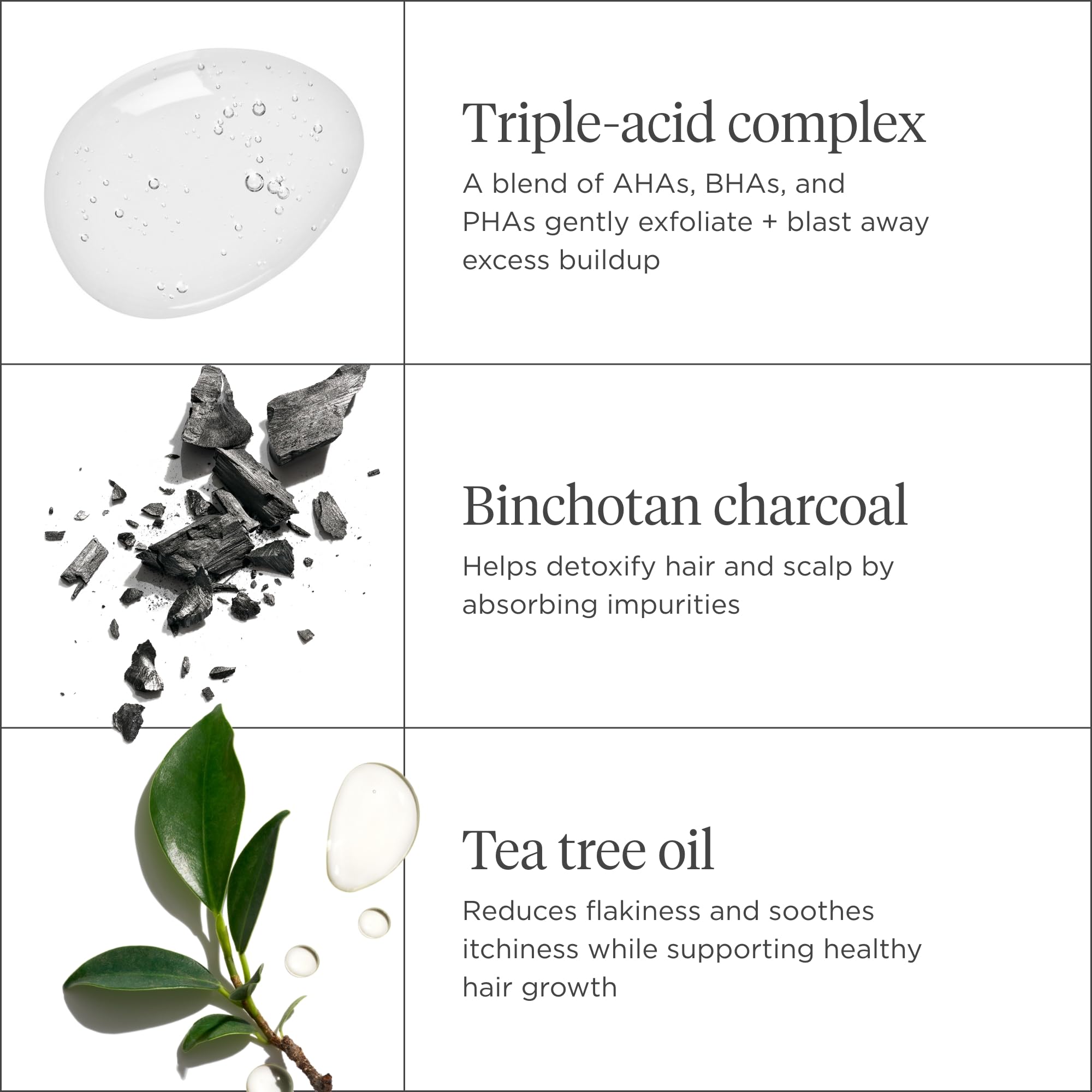 Briogeo Scalp Revival tea-tree-oil visual highlighting cooling sensation on scalp.