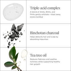 Briogeo Scalp Revival tea-tree-oil visual highlighting cooling sensation on scalp.