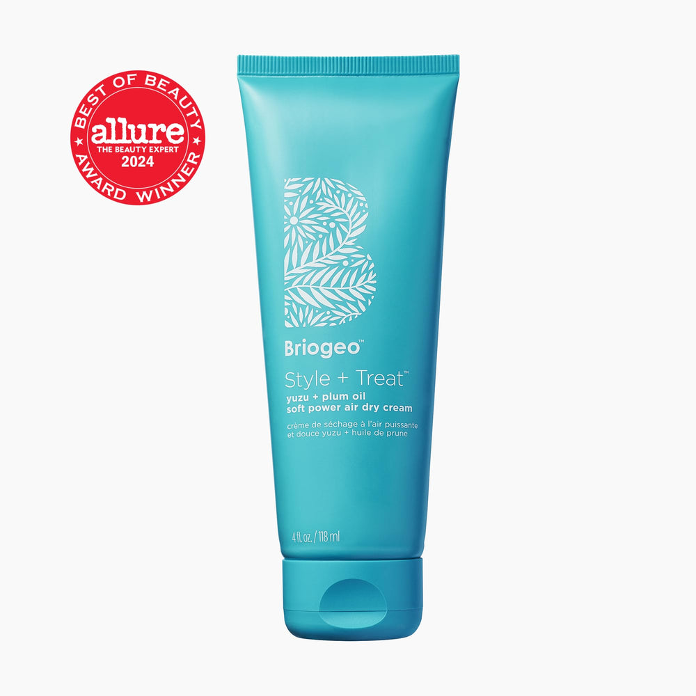 Briogeo air dry cream texture demo shows a soft, frizz-free finish.