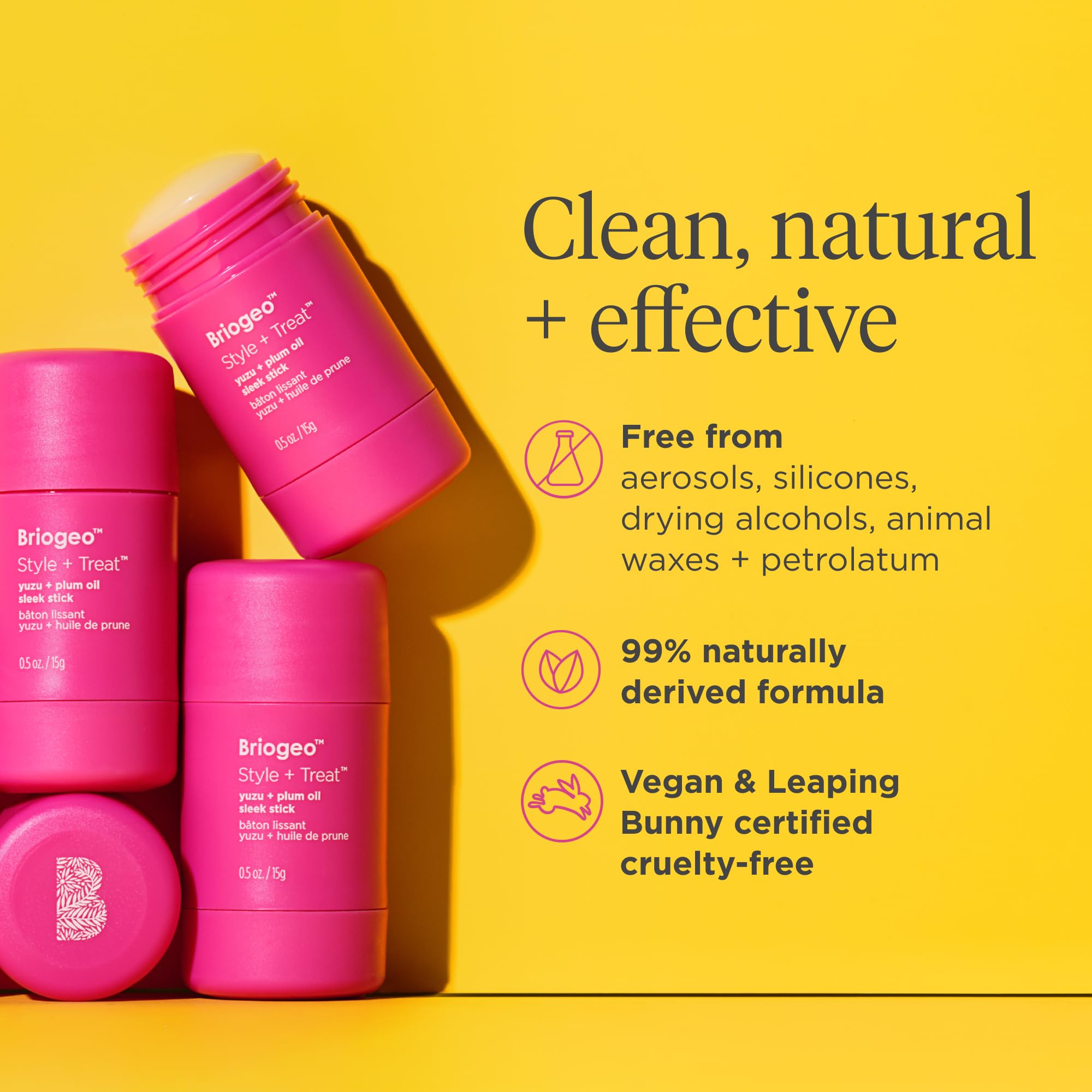 Bun smoothing and frizz control with Briogeo Sleek Stick