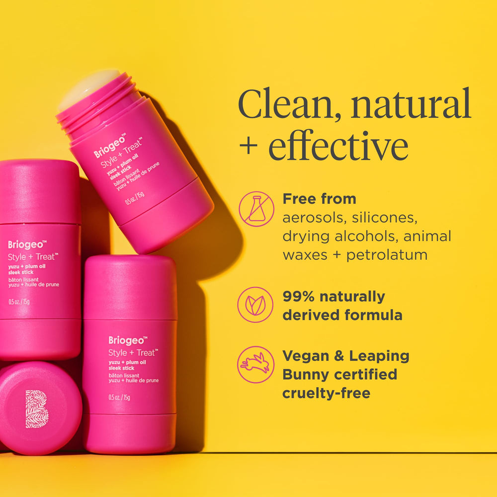 Bun smoothing and frizz control with Briogeo Sleek Stick