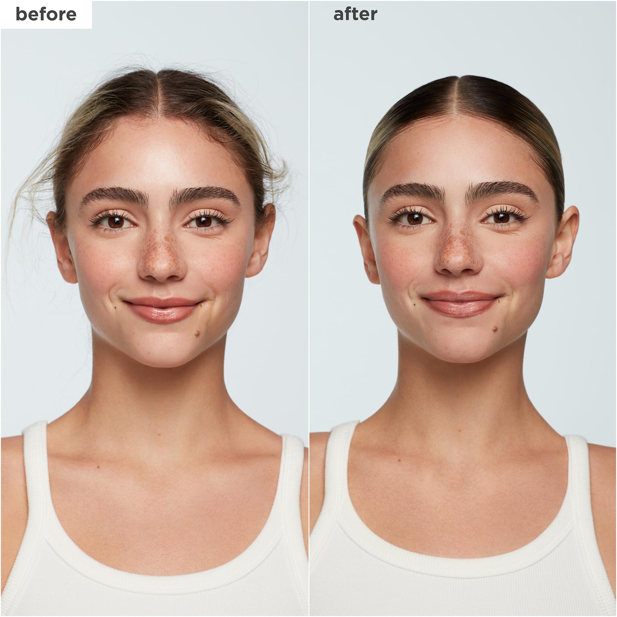 Close-up texture of Briogeo Sleek Stick highlights smooth glide and non-greasy finish