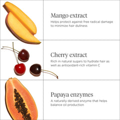 Papaya enzyme balances scalp oil for a lighter, non-drying feel