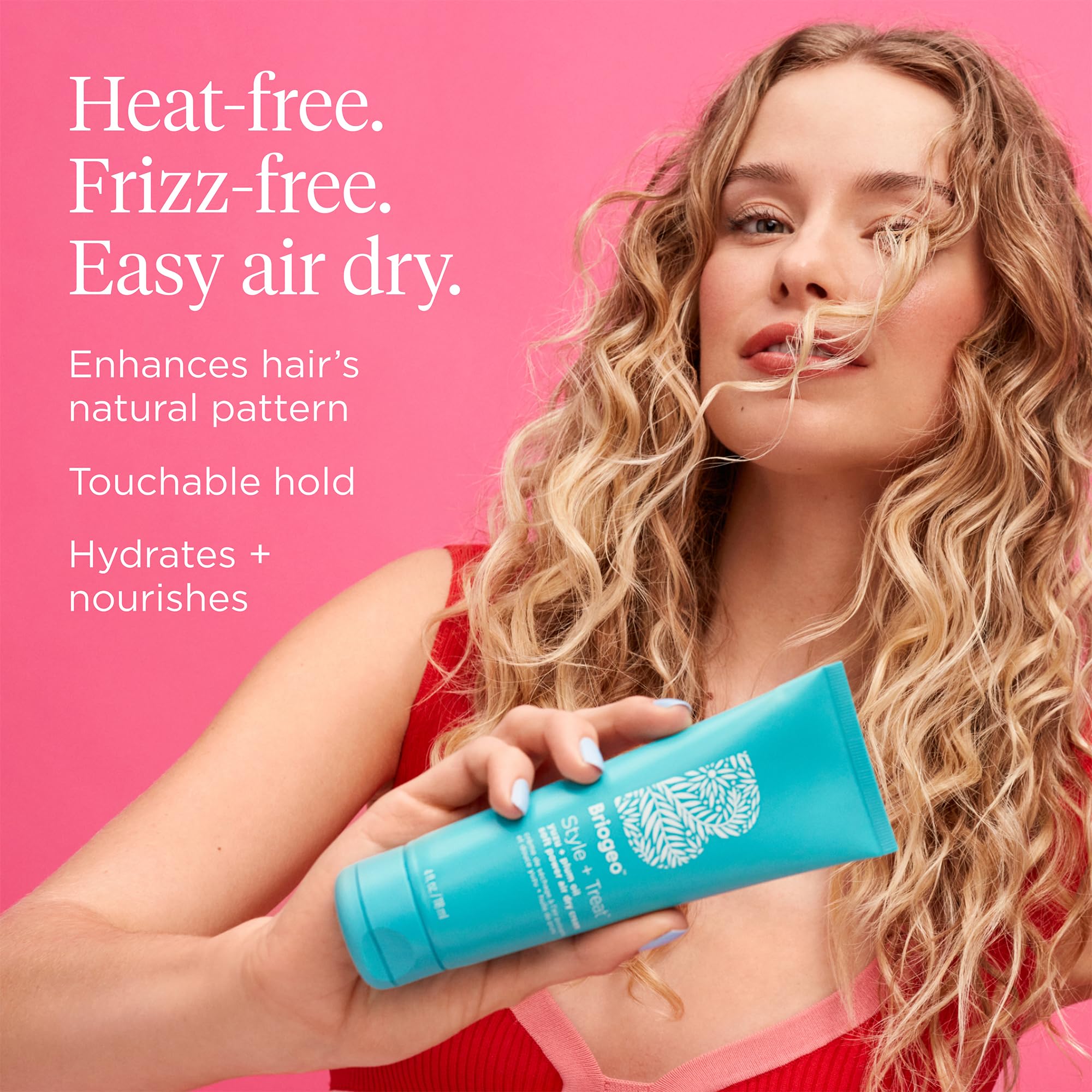 Briogeo frizz reduction concept image for up to 24 hours.