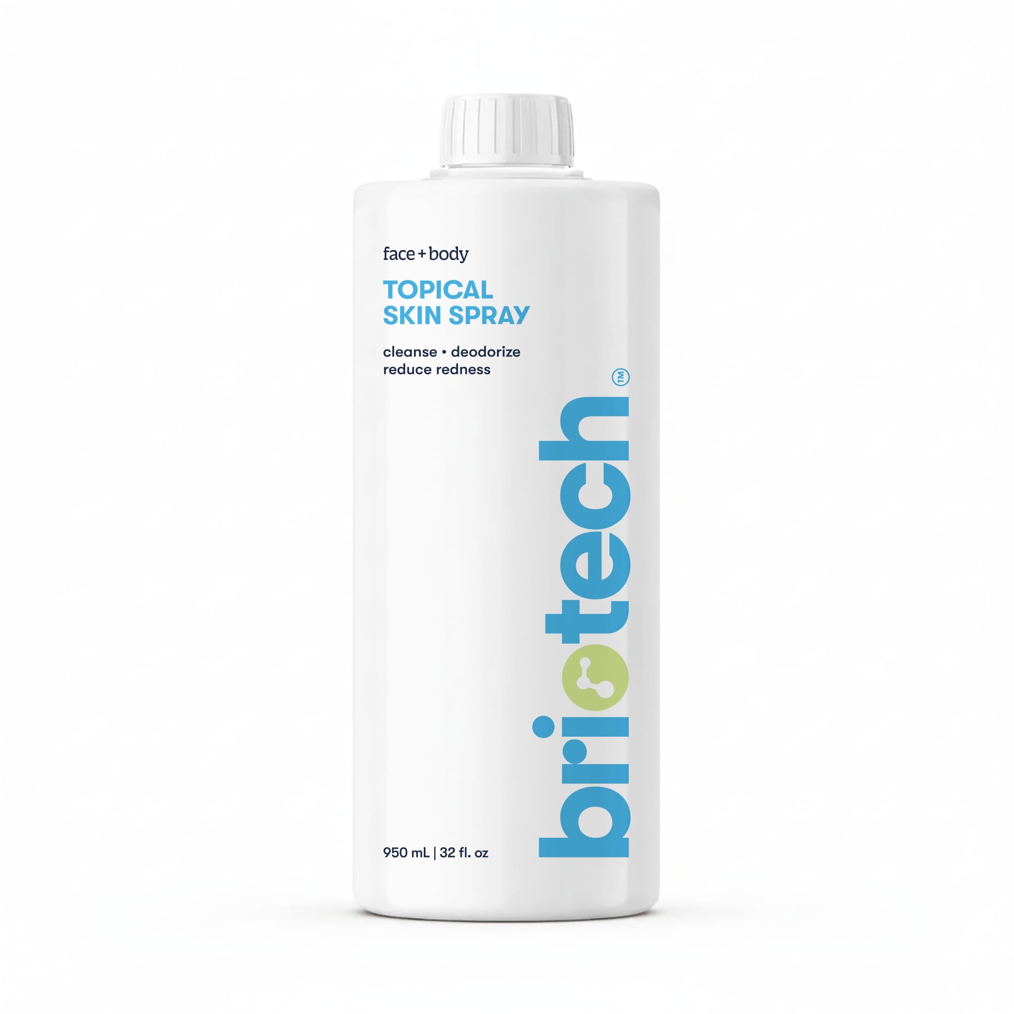 BRIOTECH topical skin spray bottle, 32 oz, soothing irritation and redness.