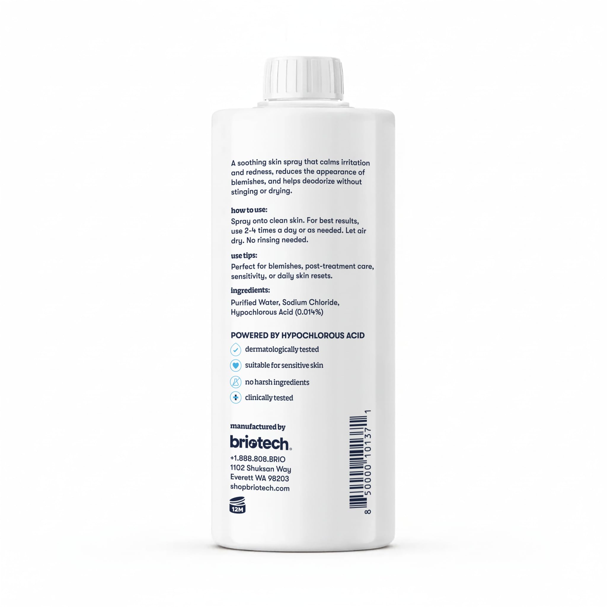 BRIOTECH two-ingredient formula label featuring salt and water.