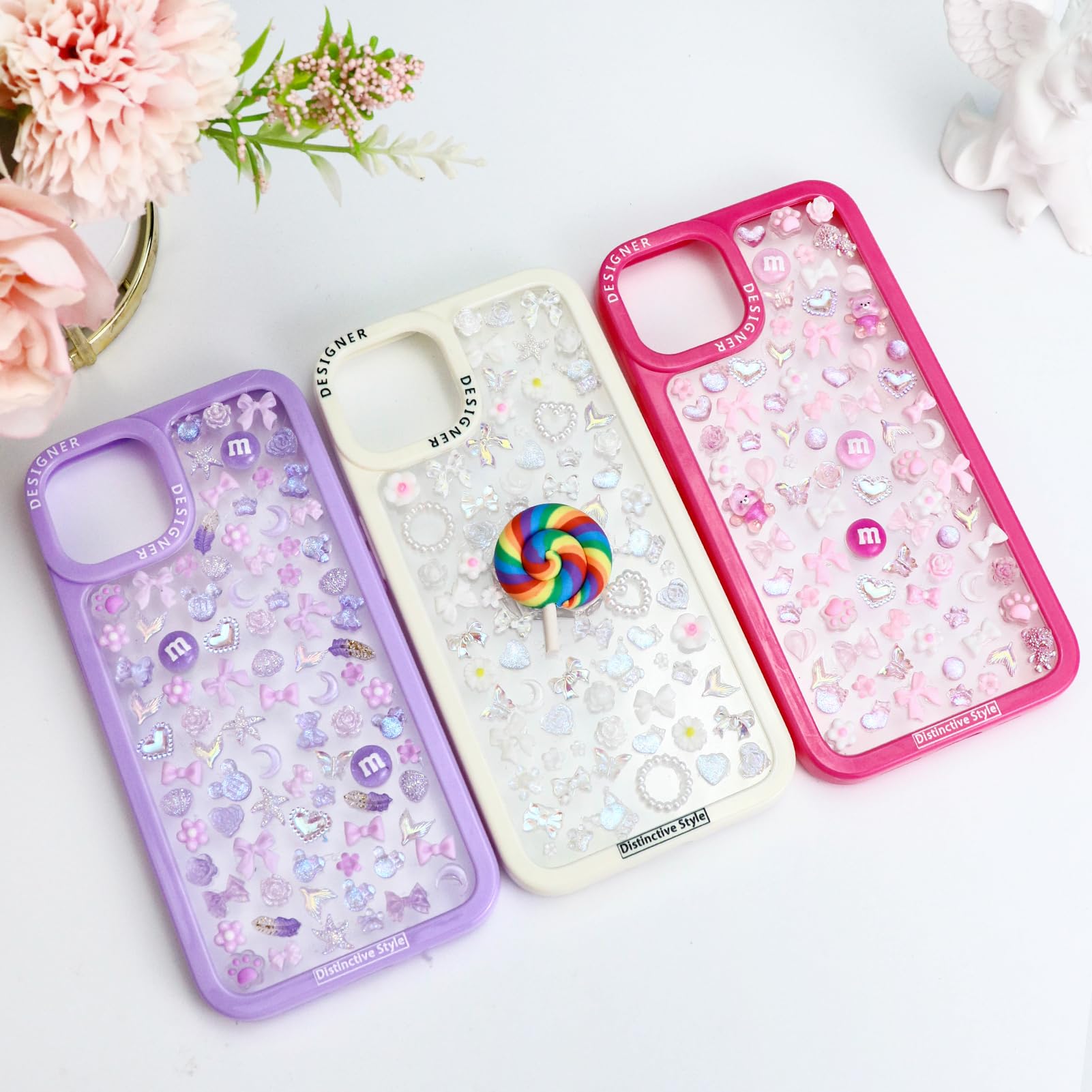 Briskbloom adornos 3D ositos para uñas, ideal para looks kawaii y divertidos.