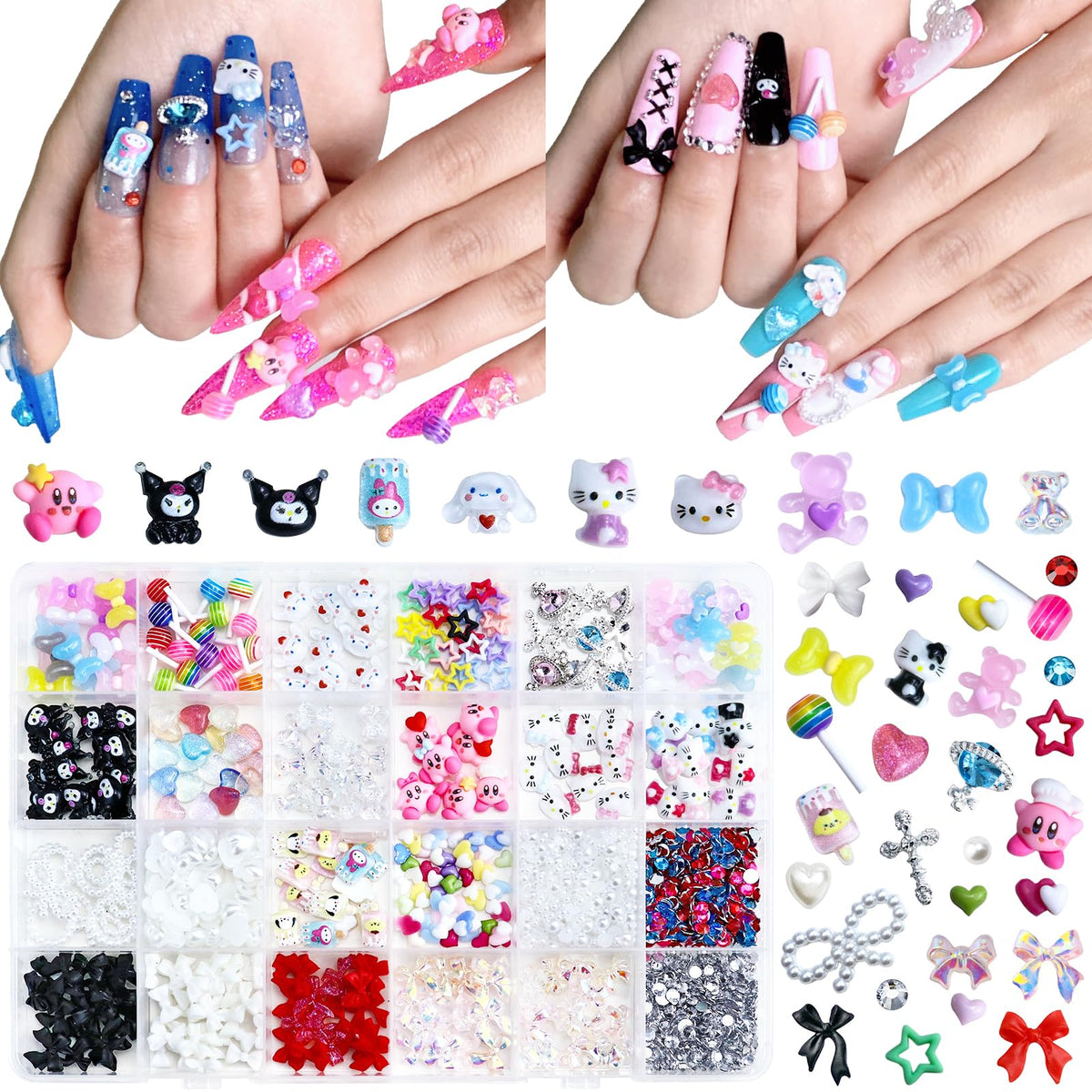 Briskbloom gatito kawaii 3D para uñas: brillo tierno para tus diseños