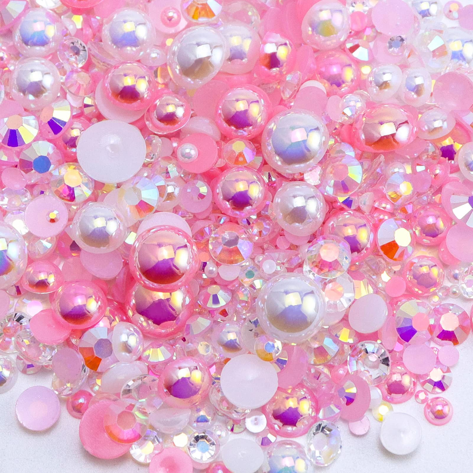 Briskbloom flatback pearls and rhinestones mix for nails and crafts.