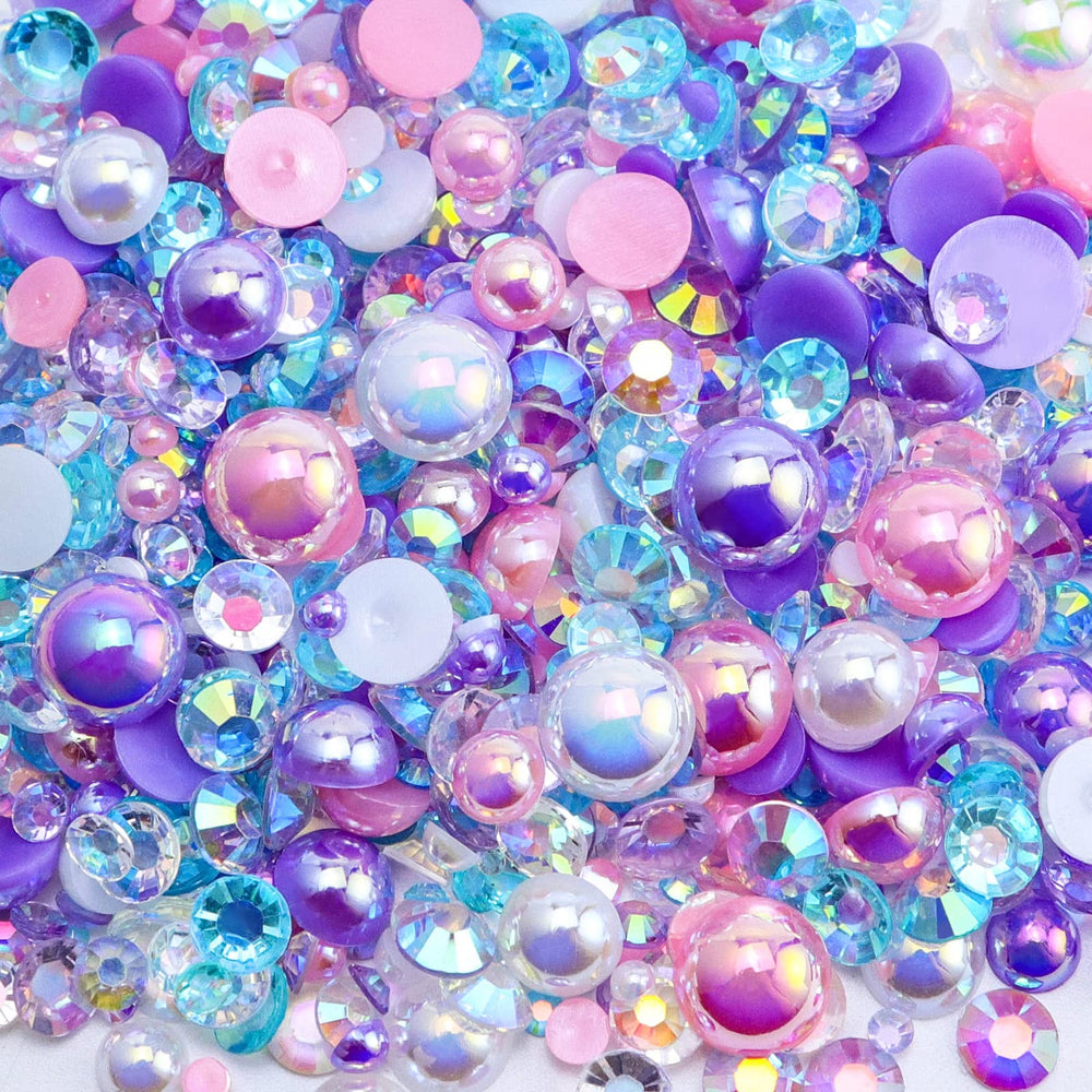 Briskbloom mix of flatback pearls and rhinestones for versatile craft embellishments.