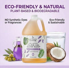Label detail of Brittanie's Thyme castile soap showing natural ingredients