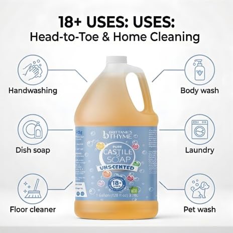 Brittanie's Thyme all-in-one cleaner for dishes, pets, and laundry.