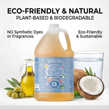 Brittanie's Thyme organic olive oil ingredient label highlights natural moisture.