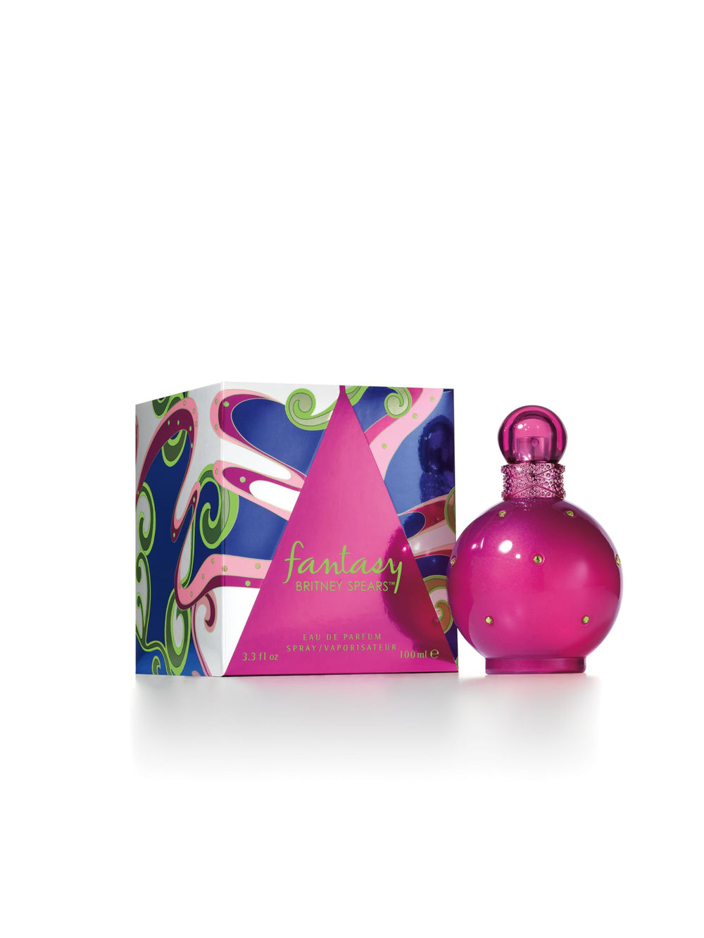 Britney Spears Fantasy bottle cap with pink shimmer, perfect packaging display.
