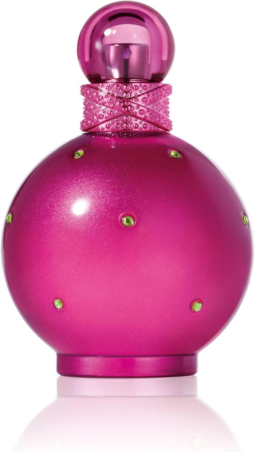 Britney Spears Fantasy bottle on pink glass for an elegant evening vibe