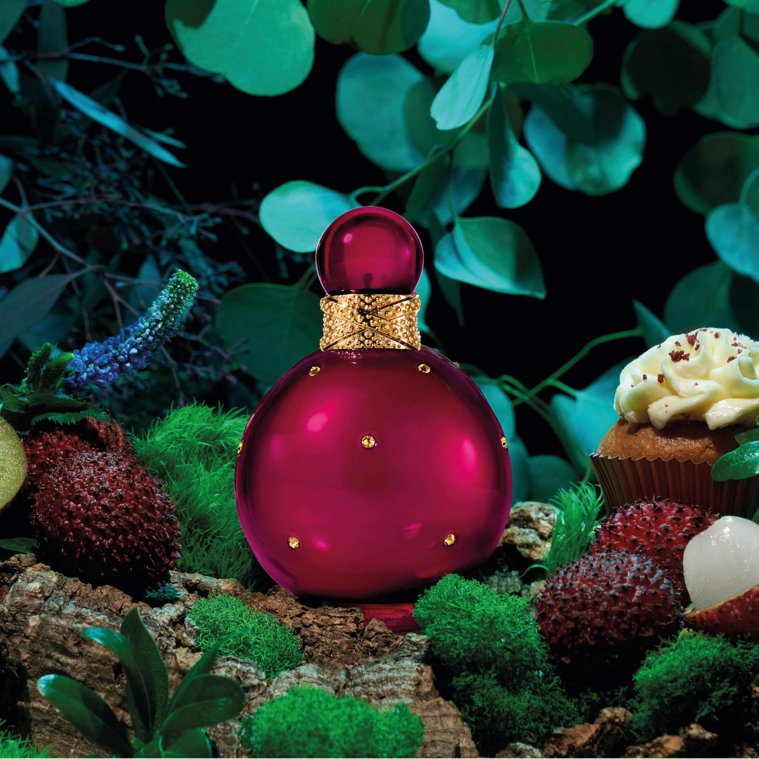 Britney Spears Fantasy Intense elegant bottle on vanity top