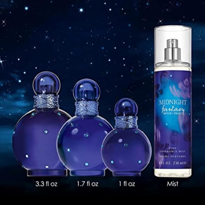 Britney Spears Midnight Fantasy gift box and bottle pairing ideal for gifting.