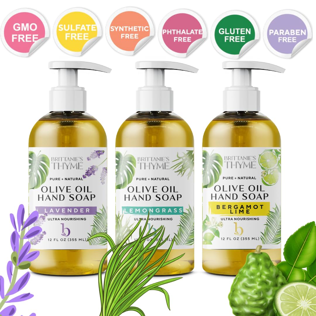Usos múltiples Brittanie's Thyme Castile para piel sensible, baño y limpieza del hogar