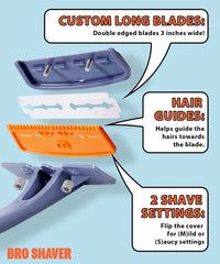 Bro Shaver 3.0 ergonomic handle provides comfortable, precise control during shaving.
